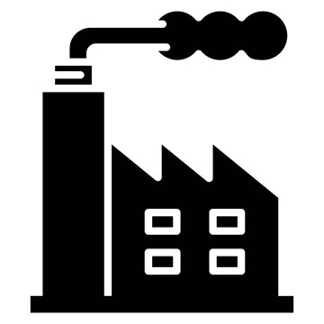 Black industrial factory emitting smoke from chimney