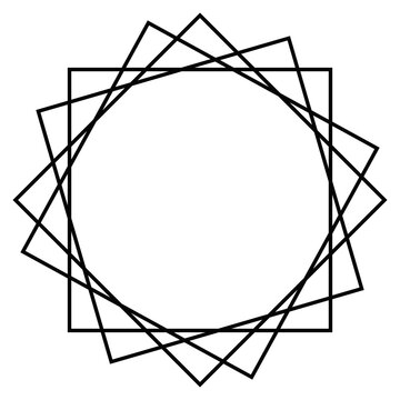 Geometric fractal pattern with nested squares and circles