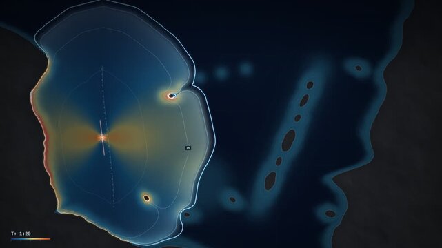 Tsunami Wave Propagation Across Ocean Basin Map Explainer Animation