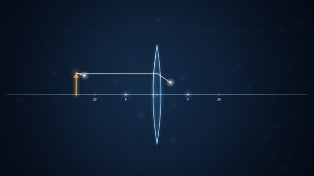 Convex Lens Ray Tracing Diagram Optics Physics Explainer Animation