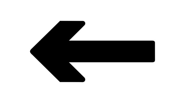 Left Arrow Icon Animation, Back Navigation Symbol, Previous Direction Pointer, UI Navigation Button, Return Arrow, Modern Interface Motion Graphic