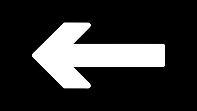 Left Arrow Icon Animation, Back Navigation Symbol, Previous Direction Pointer, UI Navigation Button, Return Arrow, Modern Interface Motion Graphic