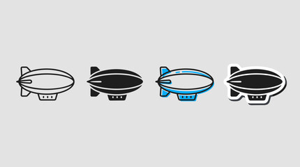 Zeppelin airship blimp vector icon variations © BestFren