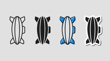 Blimp or Airship Icon Variations for Aerial Transportation © BestFren