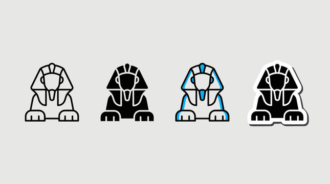 Ancient Egyptian Sphinx Emblem Icon in Multiple Styles