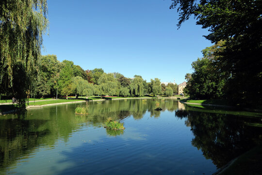 Kielce, Poland. Stanisław Staszic City Park (Polish:Park Miejski im. Stanisława Staszica) one of the oldest parks in Poland.