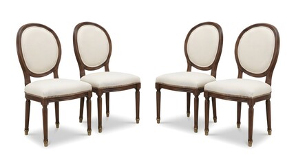 Obraz premium Four heritage dining chairs display