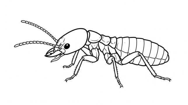 Detailed Termite Insect Vector Illustration for Pest Control and Entomology Design Projects