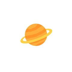 lat design vector icon of the planet Saturn featuring its prominent rings, isolated on white background. Ideal for astronomy, space exploration, solar system, and science education. © Komang