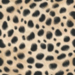 Seamless cheetah animal print texture with black spots on tan background    © Andriana