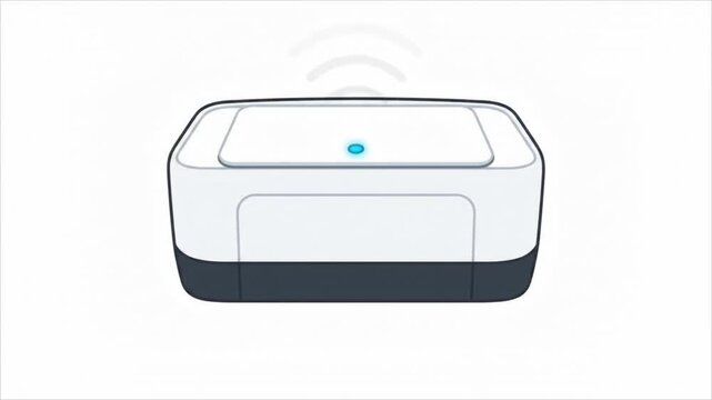 Modern Wireless Printer Connected to Network Showing Signal Strength.