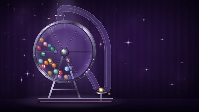 Lottery Ball Drum Tumbling Colorful Balls Draw Seamless Loop
