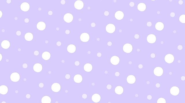 Abstract white polka dot pattern moving on purple background