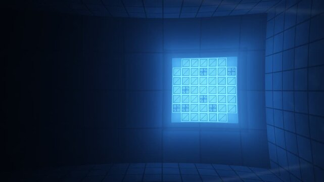 Reactor Pool Cherenkov Blue Glow Fuel Assemblies Seamless Loop