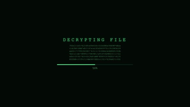 Decrypting Data Code Breaking Animation with Digital Encryption and Cybersecurity Effects