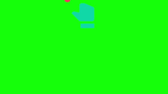 Like Thumbs Up Icon orbiting the screen counterclockwise plus an accent dot, Green Screen Loop Animation