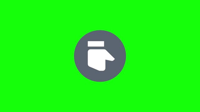 Like Thumbs Up Icon spinning with a pulsing scale on a circular chip, Green Screen Loop Animation