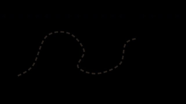 Dotted pirate route path looping animation on transparent background