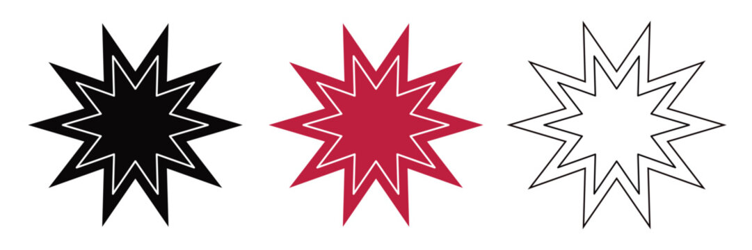 Set of three star shapes