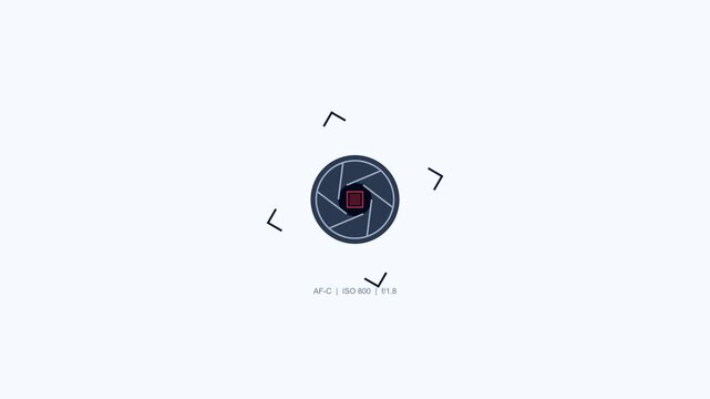 Camera Aperture Blades Opening and Closing Animation