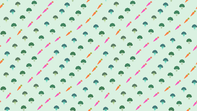 Broccoli and Carrot Pattern