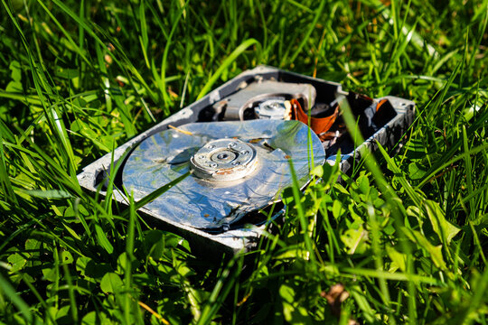 Crushed Hard Disk Drive