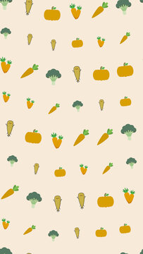 Cute cartoon vegetables pattern