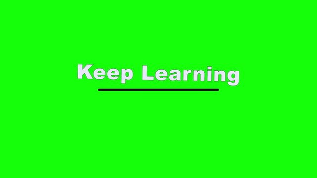 Keep Learning Elastic Bounce Text Animation on Green Screen