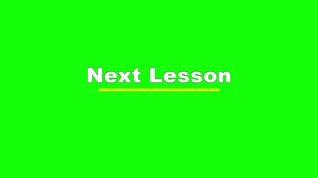Next Lesson Baseline Wave Text Animation on Green Screen