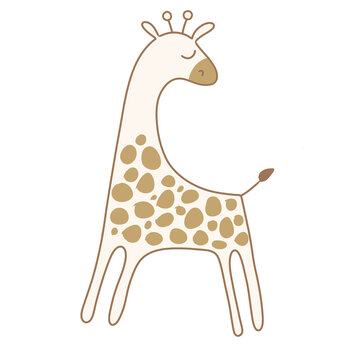 Cute giraffe smiling in pastel color vector
