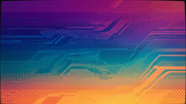 Abstract digital glitch background with colorful gradient