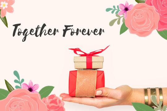 Together Forever Love Letter Message Words Graphic