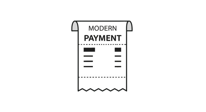 Modern payment receipt paper bill.