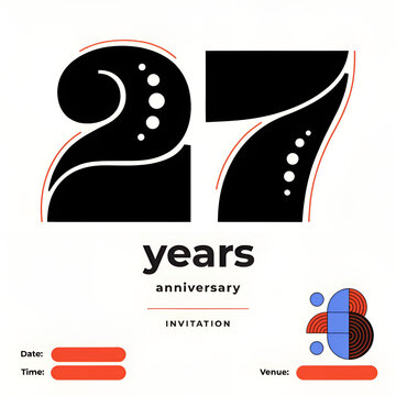 27 years anniversary invitation card anniversary