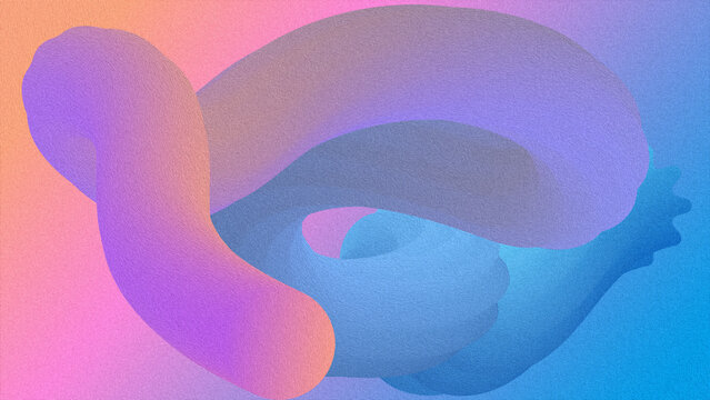 Abstract Colorful Flowing Ribbons In Vibrant Purple, Orange, And Blue Tones, Creating A Dynamic Layered Background With Smooth Curves And Modern Artistic Texture