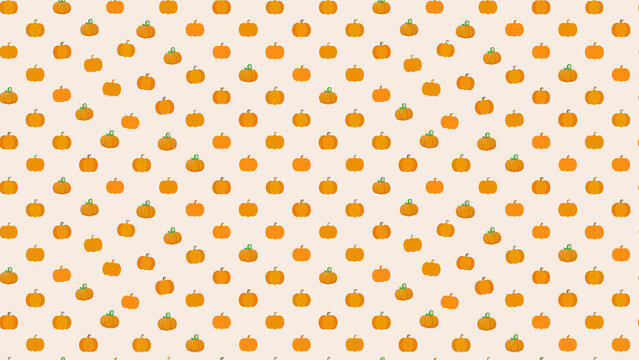 Seamless Pattern of Orange Pumpkins