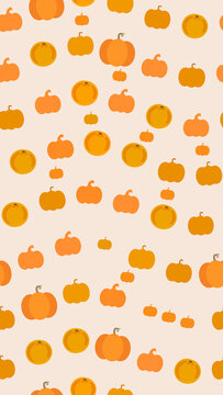Seamless pattern of pumpkins and oranges