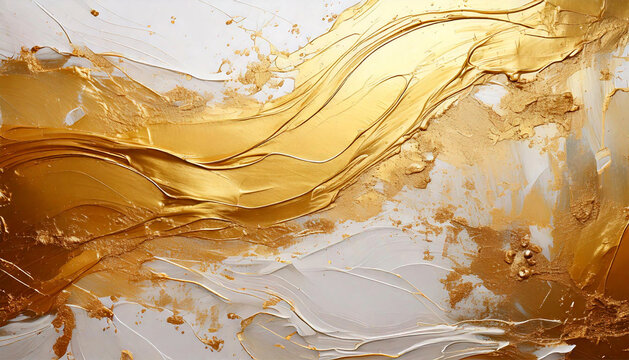 Golden painting canvas