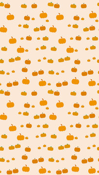 Seamless pattern of orange pumpkins