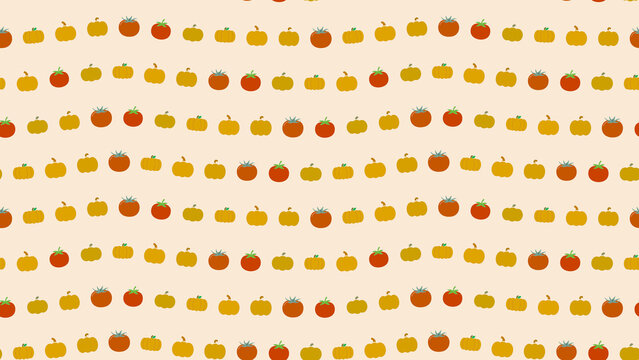 Stylized Pumpkins and Tomatoes Pattern