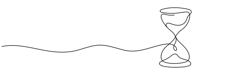 Obraz premium Hourglass One Line Drawing with Editable Stroke.