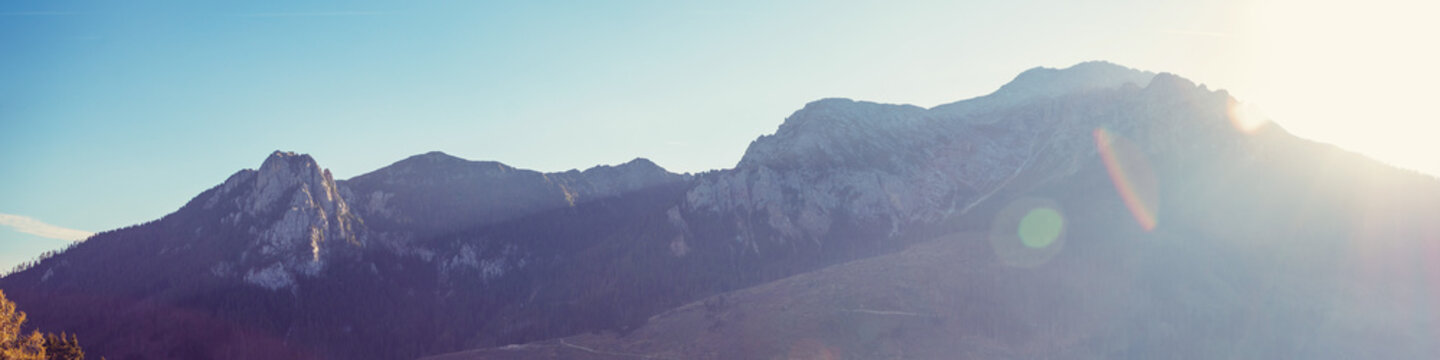 Mountain landscape on a sunny day. View from Grossglockner High Alpine Road. Austria, Europe