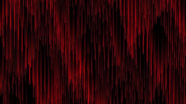 Abstract glowing red vertical neon lines motion loop background, falling digital laser rays and futuristic data stream.
