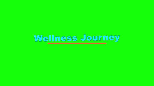 Wellness Journey Baseline Wave Text Animation on Green Screen