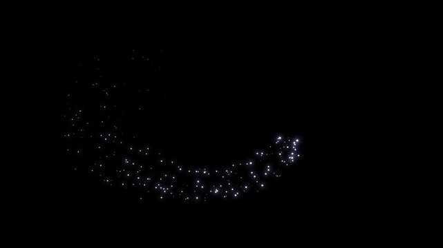 Doodle cartoon twinkling stars with glitter burst effect, glittering star dust trail sparkling particles, glitter star sparkle effects as white cartoon blinking stars on black screen.4k video