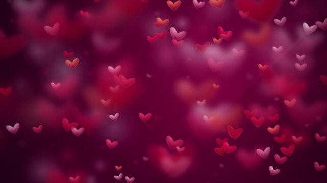 Romantic floating hearts bokeh design for Valentines Day celebrations wedding invites and digital greeting card backdrops