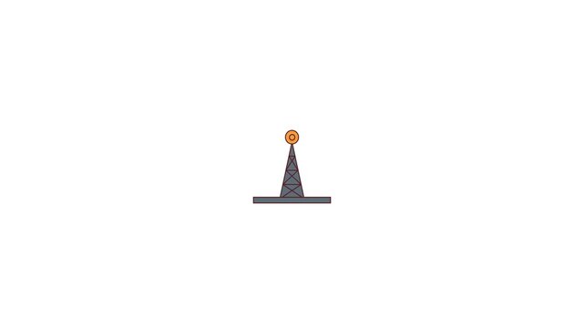 Minimalist Communications Antenna Icon Featuring A Triangular Tower Structure And A Glowing Signal Point For Connectivity And Network Concepts