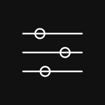 Minimal vector icon of horizontal sliders settings adjustment with settings