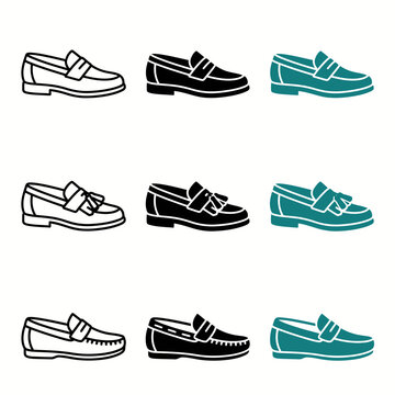 Set Of Colorful Dress Shoes With Laces