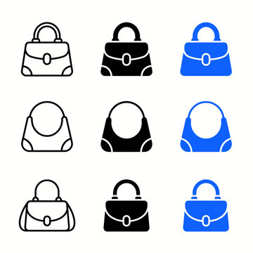 Set Of Different Style Handbags Icons